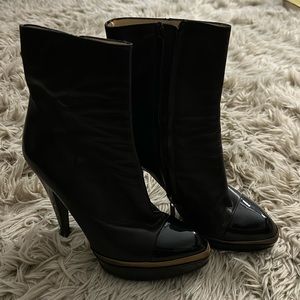 YSL Ankle Cap Toe Booties
